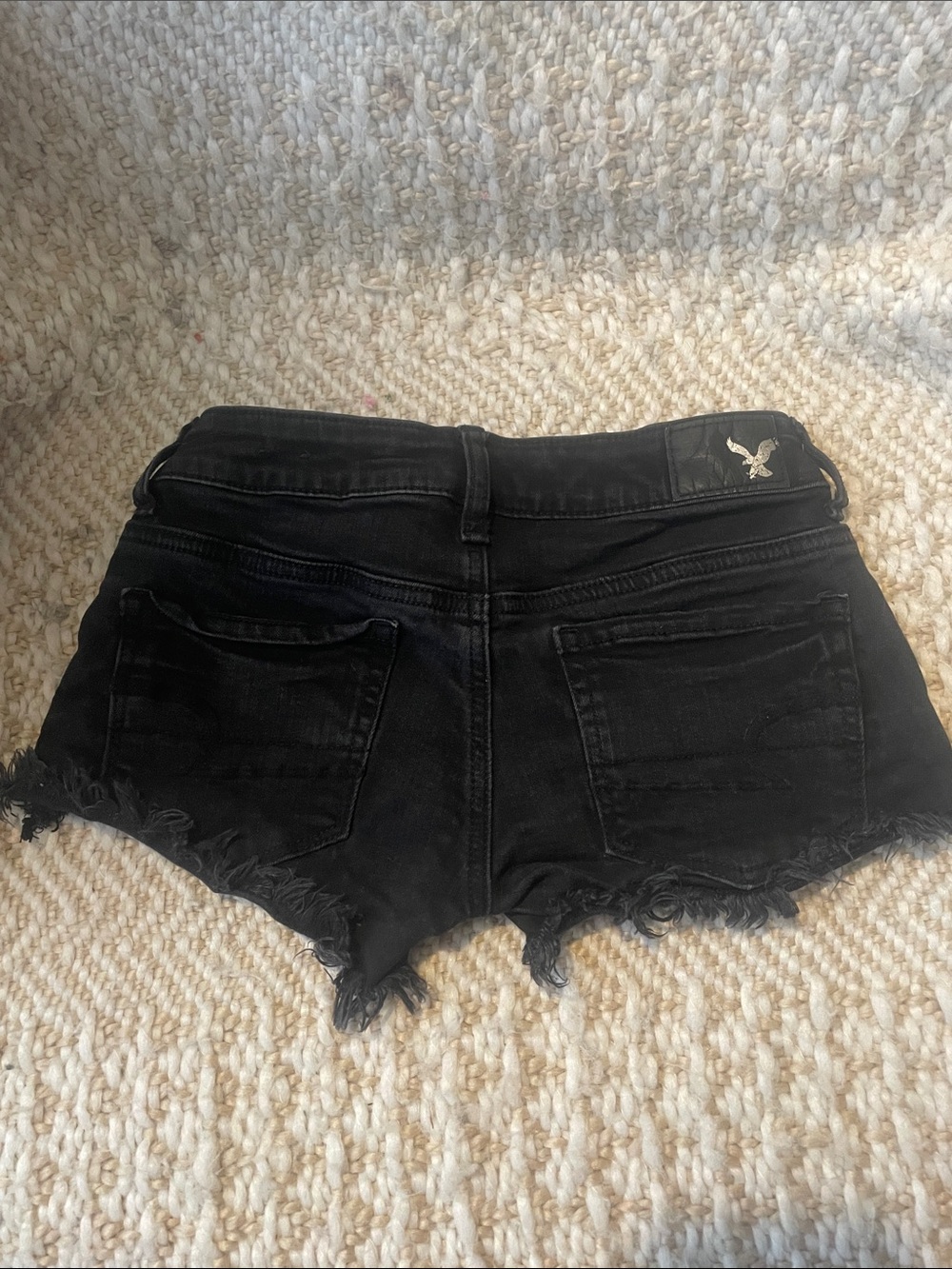 American Eagle Outfitters Black Distressed Denim Cutoff Shorts - Picture 4 of 5